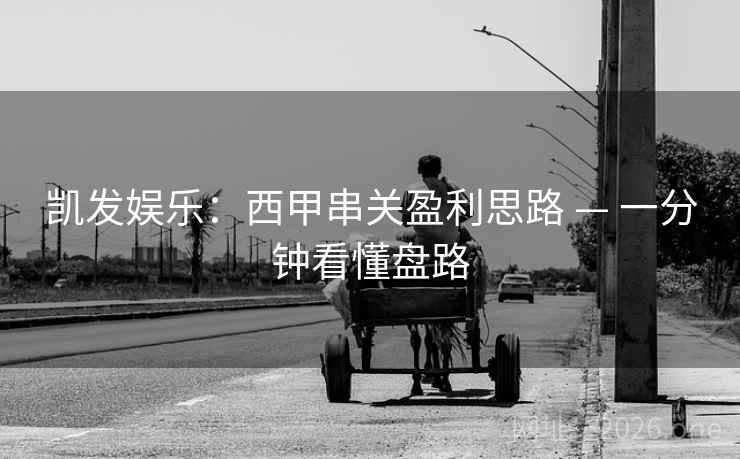 凯发娱乐:西甲串关盈利思路 — 一分钟看懂盘路
